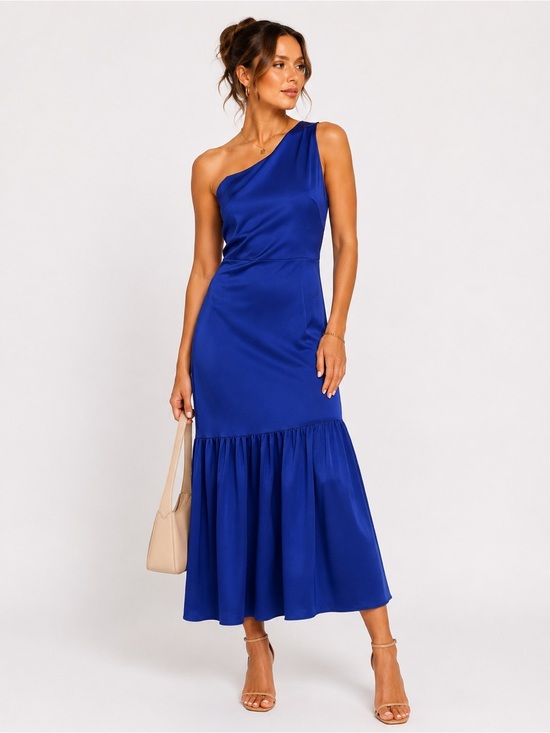 Adrianna Papell Dresses & Skirts - IAdrianna Papell One Shoulder Royal Blue Midi Dress Women’s Size 4 Cocktail